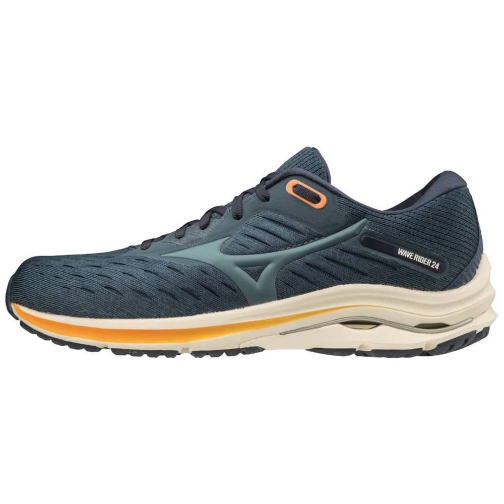 Mens Mizuno Wave Rider 24 Running Shoes Indigo Philippines (ESRHGN148)